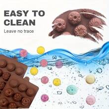 2pcs Silicone Flower Molds, Non-Stick Flower Chocolate Candy Molds, DIY Baking Molds, Suitable For Making Chocolate, Shaped Soap, Jelly, Cake, Pudding - Multicolor - View 6