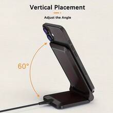 Almohadilla de carga inalámbrica de 15W, compatible con iPhone 15/14/13/12/11 Pro/XR/8/X/XS Max, base de carga rápida por inducción - Multicolor - Ver 7
