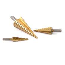 3 Pieces Set, Ladder Drill Bit, Drill Bit For Drilling Holes, Heavy-Duty High-Speed Ladder Drill Bit, Specially Designed For Drilling Metal With High Hardness, Capable Of Precision Hole Enlargement, Ranging From 4mm To 32mm, Suitable For Drilling Metal, Plastic, And Wood - Gold - View 9