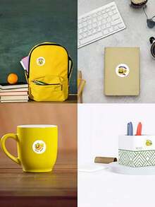 500张/卷卡通黄色表情贴纸，1英寸，教师可用于表扬和鼓励学生。适用于文具、书籍、手机、笔记本电脑、台式电脑、头盔、水瓶、眼镜等。多用途PVC防水贴纸，可爱笑脸奖励贴纸，500张/卷，2.5厘米自粘贴纸，包装胶带封口贴纸。 - 彩色 - 查看 4