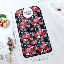 1条时尚成人围兜，防水、防油、防污，带碎屑收集器，可机洗，可调节按扣，项链图案，适合中年人、老年人、残疾人士和养老院人士使用，是贴心的完美礼物。