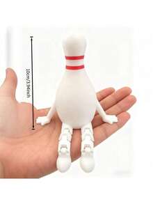 1个3D打印可爱10厘米保龄球伙伴雕像 - 黑色保龄球和白色球瓶，室内/室外皆宜，是保龄球爱好者的理想之选，也适合家居装饰、节日墙面装饰和时尚摆件，无需电源 - 多色隨機 - 查看 6