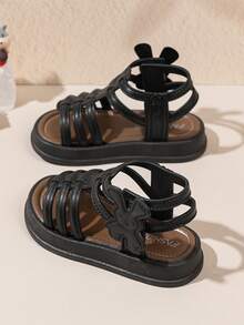 1 Pair 2026 New Fashion Princess Style Sandals, Casual Versatile Buckle Design, Convenient - Black - View 3