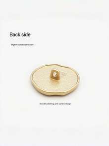 10pcs"Luxury Resin Metal Pearl-Like Coat Buttons - Front & Back Design Decorative Fasteners For Jackets, Blazers & Wool Coats" - Gold - View 5