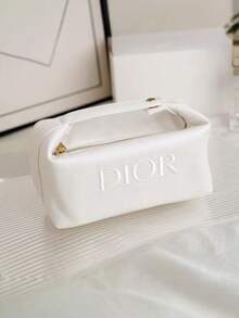 Christian Dior Materiel Off-White Canvas Tote Makeup Bag​,Premium Toiletry Bag​,Chic Girl's Makeup Bag​, Cosmetic Bag - White - View 2