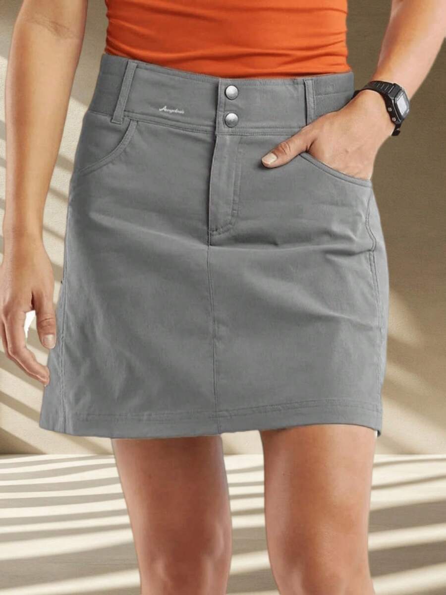 Womens Mid Rise Athletic Skirt Casual Tennis Golf Hiking Relaxed Fit Sports Skirt Grey - Grey - View 1