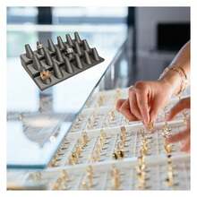 Box Silver Leatherette Jewelry 18 Rings Finger Display8.25x4.75x2.5 Inches With Square Base - Ring Holder Organizerfor Selling Or Personal Use - Display Stands For Rings - Multicolor 783 - View 6