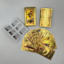 Bộ bài Tarot cổ điển - Kích thước 2.8*4.7 inch (7*12 cm) gồm 78 lá bài Tarot mạ vàng, phù hợp cho người mới bắt đầu - Bộ bài Tarot đa họa tiết độc đáo - Hướng dẫn sử dụng bài Tarot, bao gồm các lá bài Tarot và ý nghĩa của chúng - Bài Tarot dành cho người mới bắt đầu và ý nghĩa của chúng - Bài Tarot dành cho người chơi chuyên nghiệp, bài Tarot chống thấm nước, quà tặng bài Tarot (kèm hướng dẫn bằng hình ảnh màu) - Vàng - Xem 1