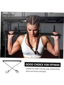 Pilates Stick Set, Includes Resistance Bands, Multi-Functional Yoga Pilates Stick With High-Strength Metal Adjustable Buckle, Unisex, Home Gym Pilates Resistance Stick Set, Suitable For Full Body Workout