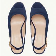 Womens Wide Calf Knee High Boots Chunky High Heel Square Toe Fashion Leather Shoes With Side Zipper - Xanh đậm - Xem 7