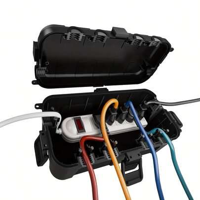 带可拆卸盖的户外接线盒（11.5 X 5.2 X 4 英寸 / 29 X 13.2 X 10 厘米），延长线安全盖，电源条保护，定时插座插头，防雨防雪必备。