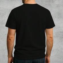 Men's Triangle White T-Shirt, Premium Cotton Shirt - 黑色 - 查看 3