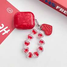 1个装 IMD 红色贝壳图案耳机保护套 - 高品质保护套,带红色爱心挂绳,兼容 2/3/4/1/Pro/Pro(第二代)Pro 3,防震,是送给女孩和青少年的理想礼物 - 紅色 - 查看 15