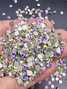 2880颗水晶AB平底水钻，玻璃水钻，适用于美甲、工艺品、服装、鞋子（水晶AB） - 水晶AB - 查看 2