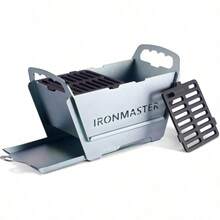 Parrilla portatil plegable Hibachi resistente y duradera pequeña parrilla de carbon para acampar al aire ultima intervension Yakitori con rejilla de coccion de hierro fundido 11.5 x 5.5 pulgadas - aceroinoxidable - Ver 1