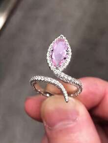 1 Pc Pretty Cubic Zirconia Ring For Women For Wedding Engagement Anniversary Party Jewelry Valentine's Day Gift - 1# - View 5