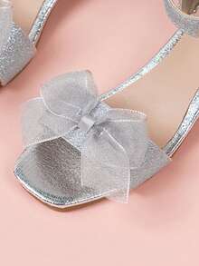 Children's Fashion Casual Sandals, High Heels, Princess Shoes, Dance Party Shoes, Shiny & Comfortable Summer Sandals - Silver - View 6