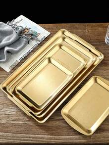 Bộ 3/2/1 khay, khay nướng BBQ Hàn Quốc bằng thép không gỉ, đĩa ăn tối, đĩa nướng BBQ, khay phục vụ, khay đựng thức ăn, khay tiệc, khay tráng miệng, khay bánh, khay đựng trái cây, khay ăn nhẹ, đồ dùng nhà bếp. - xám - Xem 10