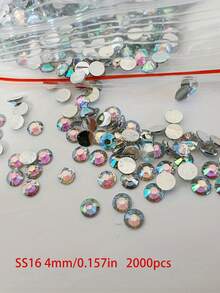 10000颗水晶AB彩平底水钻，非热熔树脂宝石，适用于美甲、DIY工艺品和珠宝制作配件