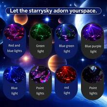 1pc Star & Moon Projection Night Light - USB Powered - Projection Lamp - Bedside Bedroom Atmosphere Light - Rotating Room Projector Light - Multi-color light - View 10