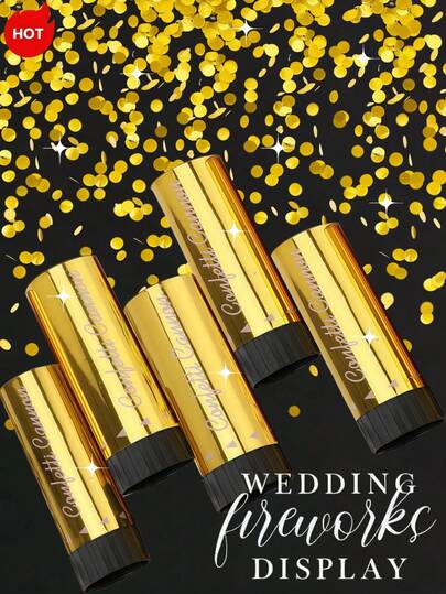 3pcs/1pc Confetti Poppers, Multicolor Paper Confetti Cannon Popper, Party Decoration & Gift For Wedding, Birthday, Graduation, Anniversary, New Year