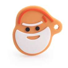 Mordedor de silicona hervida de grado alimenticio, forma navideña, juguete de dentición de silicona anti-mordida para bebés - Papá Noel está bronceado - Ver 12