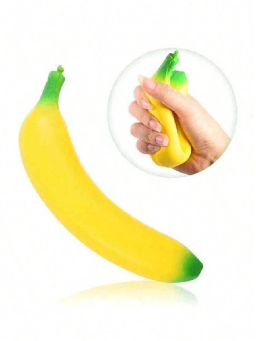 Soft Squishy Banana Simulator, Slow Rising Anti-Stress Fruit Shaped Squeeze Toy, Fun And Stress Relief, Soft Plush Banana - Multicolor - View 1