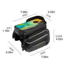 Mountain Bike Bag Front Beam Bag Mountain Bike Double Bag Mobile Phone Bag Tube Bag High Quality Saddle Bag Riding Equipment Eva Thermopress Bag - Black - View 3
