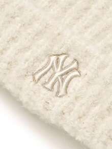 MLB Women Beanie Warm Winter Hats Embroidery Knitted Hat, Soft Knit Lazy Beanie For Women, Women Cat Beanie, Warm Cap Cute Cat Ears Knitted Hat Fall - 白色 - 查看 4