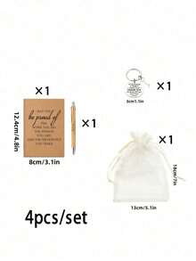 4/8/12件套，团队礼品，员工感谢礼品，钢笔和口袋励志笔记本，配励志钥匙扣和手提袋，办公室礼品，送给员工、志愿者、护士、教师、同事，团队建设退休礼品（4件套=1支钢笔+1本口袋励志笔记本+1个励志钥匙扣+1个手提袋） - 彩色 - 查看 8