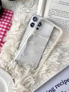 1 Stück minimalistischer neuer Stil Cartoon süßer Handyhülle für iPhone17 16 15Pro 14 13 12 11 17Pro Max 16Plus Y2K rosa Liebes-Schleife Kawaii Cover