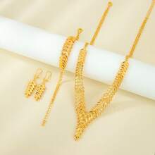 Dubai Gold Jewelry Set 24k Gold Plated Arabic Muslim Bridal Necklace Bracelet Earrings Middle East Women Vintage Jewelrys - Jewelry Set - View 8