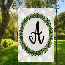 Spring Initial Garden Flag 26 Letters - Personalized Family Name Yard Flag 12x18 Inches Double Sided Printing, All Seasons Holiday Outdoor Decoration, Patio Lawn Home Garden Decor, Flagpole Not Included - 多色 - 查看 27