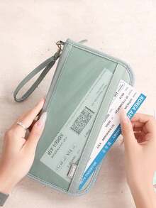 时尚双拉链大容量RFID防盗护照夹，男女通用，带腕带和可调节肩带，多功能旅行钱包，可装手机、卡片、现金和护照。创意飞机造型护照夹，生日、周年纪念日、送给男友/父亲的绝佳礼物，旅行必备，旅行包、行李袋、旅行袋、过夜包，大容量旅行收纳包，邮轮旅行必备，度假必备，男女旅行必备，假日必备，旅行必备。 - 綠色 - 查看 2