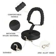 BVEOYPET 1.5米-15米长的狗绳，配有舒适的海绵手柄，适合户外训练小型至中型犬，可用作宠物牵引绳或狗链，日常户外训狗绳，狗绳，狗绳。 - 黑色 - 查看 3