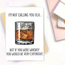 "Whiskey Themed Humorous Birthday Greeting Card - Unique "Not Calling You Old" Joke - For Friends, Significant Others, Family & Small Business - Versatile For Birthday, Anniversary, Prom, Good Luck, Thanks" - Multicolor - View 8