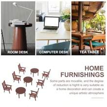 Gaming ChairsABOOFAN Mini Set De Mesa Y Sillas para Casa De Muñecas 3 Juegos De Muebles De Plástico En Miniatura para Decoración De Playhouse Accesorios Educativos para s - como en la foto - Ver 6