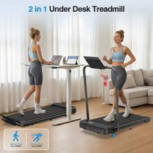 Folding Walking Pad Treadmill With Handle Bar,Low Noise Walking Pad Treadmill For Home Small, 3.0 HP Quiet Walking Pad Treadmill With 320 LBS Capacity,0.6-6.2MPH,Remote & LED Display,With ZWIFT/KINOMAP APP - 美規B型插(110-127V) - 查看 5