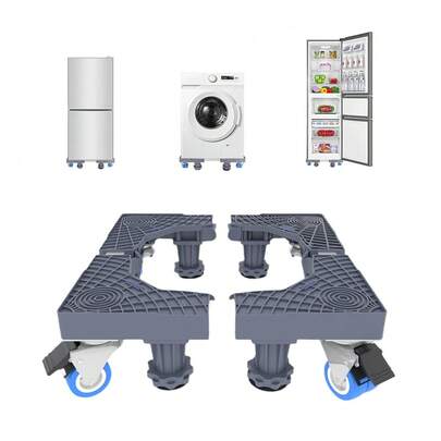 Varillas de soporte dobles mejoradas, soporte de lavadora ajustable de alta resistencia con 4 ruedas de bloqueo y 4 patas resistentes, capaz de soportar hasta 299,44 kg, perfecto para lavadora, secadora y mini refrigerador.