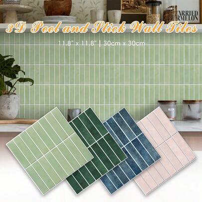 1/10/20 miếng dán tường PVC tự dính, kích thước 11.8" x 11.8", decal trang trí tường, tấm dán tường 3D tự dính, phong cách hiện đại, trang trí nội thất, tấm dán tường phòng khách, gạch ốp tường phòng tắm chống thấm nước, chống thấm, chịu nhiệt.