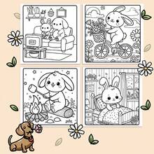 (Upgraded Luxury Edition, Thick Paper, 20.5 * 20.5cm) "Warm Little Rabbit: 22 Relaxation Pages", Suitable For Couples And Families, Suitable For Gatherings, Valentine's Day Birthdays, And Other Holidays. Painting And Study Supplies, 22 Pages, Books, Coloring Books, Study Supplies, School, Christmas, Halloween, Birthdays, Back To School Gifts, Coloring Books,Art Supplies - Single Piece - View 5
