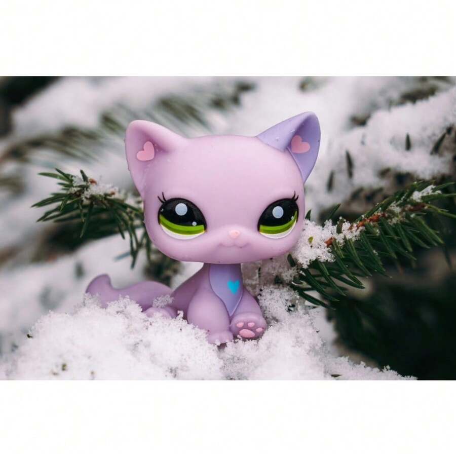 1pc Mini Pet Shop Sitting Cat #1994 Green Eyes Collectible Dolls, Rare Collectible Figure With Accessories Birthday, Christmas, Halloween Gift - 彩色 - 查看 1