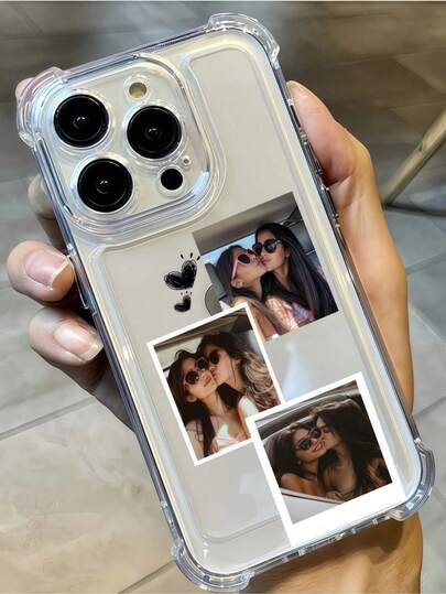 1 pieza Funda de teléfono personalizada con retrato de aniversario de pareja/Diseño DIY con lente transparente y antiarañazos, Funda de teléfono personalizada con foto, Funda de teléfono personalizada con imagen, Regalo, Regalo del Día de San Valentín, Regalo de cumpleaños, Regalo pequeño, Regalo del Día de la Madre, Regalo del Día del Padre, Regalo para amigos, Regalo para mamá/papá