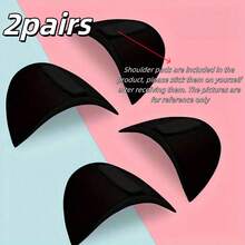 1pair/2pairs Thick Sponge Shoulder Pad, Black & White, Bare Shoulder Pad Sewing DIY For Jacket, Wedding T-Shirt, Fashion Garment - Multicolor - View 15