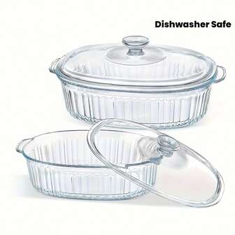 1Pc Borosilicate Glass Cookware Bowl/Oven/Cooking Pot/Steamer - Large Capacity (63 Oz/98 Oz) Glass Lid Compatible, Exceptional Value For Steaming, Baking & Food Prep - Microwave And Dishwasher , Induction Cooktop , Oven Up To 350°C (662°F) - Glass Pot, Household Kitchen Utensils, Cookware Set