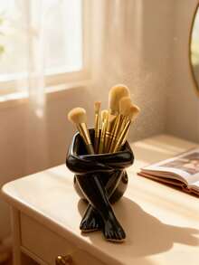 1pc Unique Creative Human Body Art Makeup Brush Holder, Desktop Makeup Brush Storage Box, Decorative Resin Sculpture - Multicolor - View 4