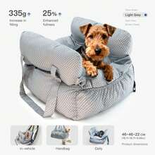 HAZOOWILL Dog Car Seat, Warm & Portable Pet Travel Bed, Suitable For Cats & Dogs Under 25lbs, With Adjustable Safety Strap, Carry/Shoulder Strap, Fits Car Front/Rear Seats & Indoor, Christmas Gift For Autumn/Winter - Multicolor - View 4
