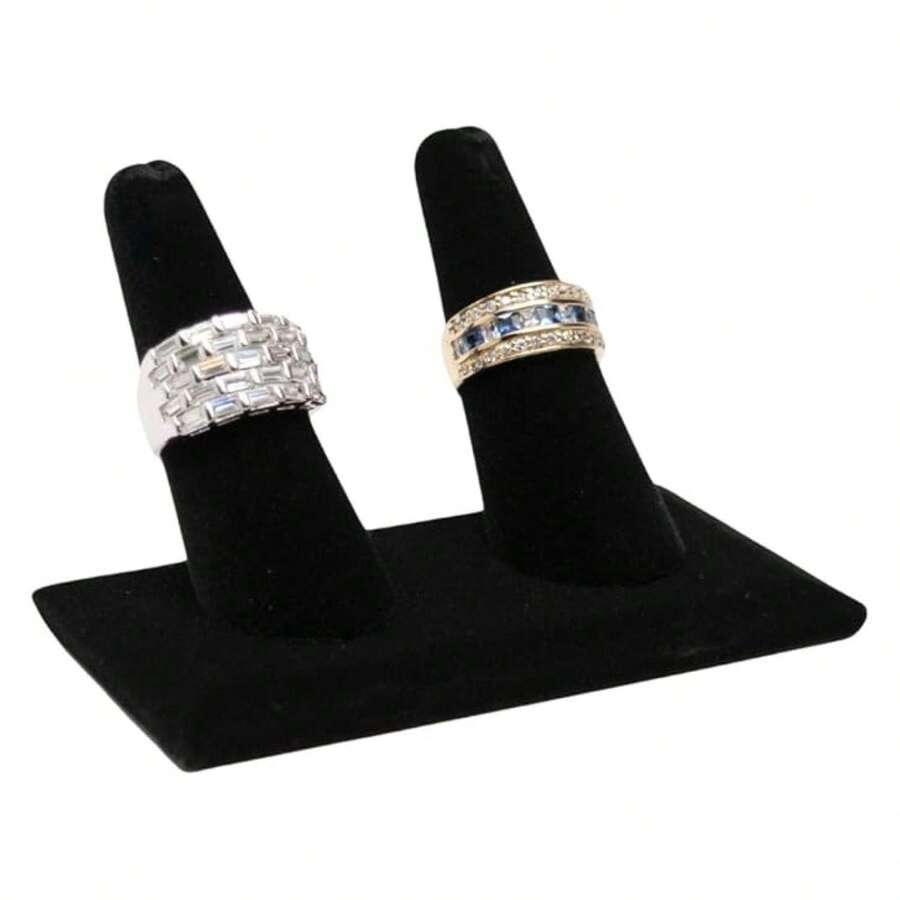 Box BlackJewelry Ring Finger Display3.62x2.12x2.25 Inches With Square Base - Ring Holder Organizerfor Selling Or Personal Use - Display Stands For Rings - Multicolor 793 - View 1