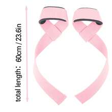 1 Pair Pink & Black Weightlifting Straps, Gym Power Training Wrist Wraps For Men & Women, Strength Training, Bodybuilding, Deadlift Sports Strap - Multicolor - View 5