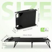 Foldable Camping Cots For Adults, Adjustable 3-Position Adults Reclining Folding Chaise, Outdoor Portable Folding Lounge Chair Sleeping Cots Bed With Pillow For Camping, Pool - Không kèm nệm - Xem 3